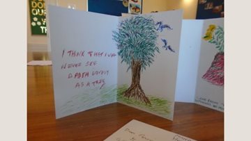 Upwood care home Residents receive postcards of kindness